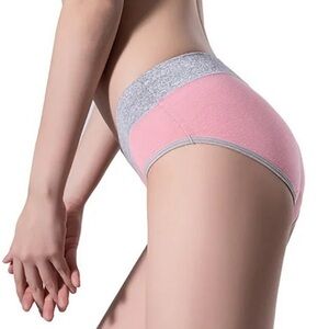 5pcs Sz M  Women's Cotton Elastic Underwear Comfortable Mid-Waist Panties